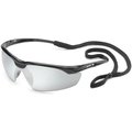 Exotic Black  Silver Mirror Conqueror Safety Glasses with Retainer EX1580054
